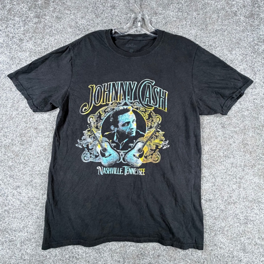 Johnny Cash Nashville Tennessee Shirt Men Large L Black Country Music Band Tee